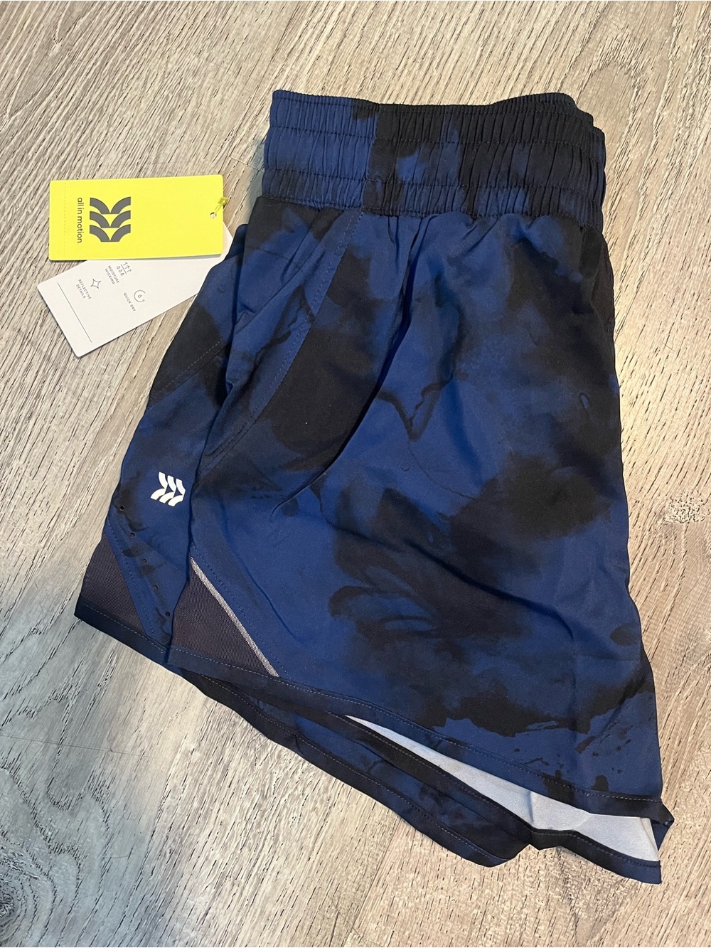 Women’s Running Shorts in Black/Navy Blue Tie Dye - Brand new with tags!